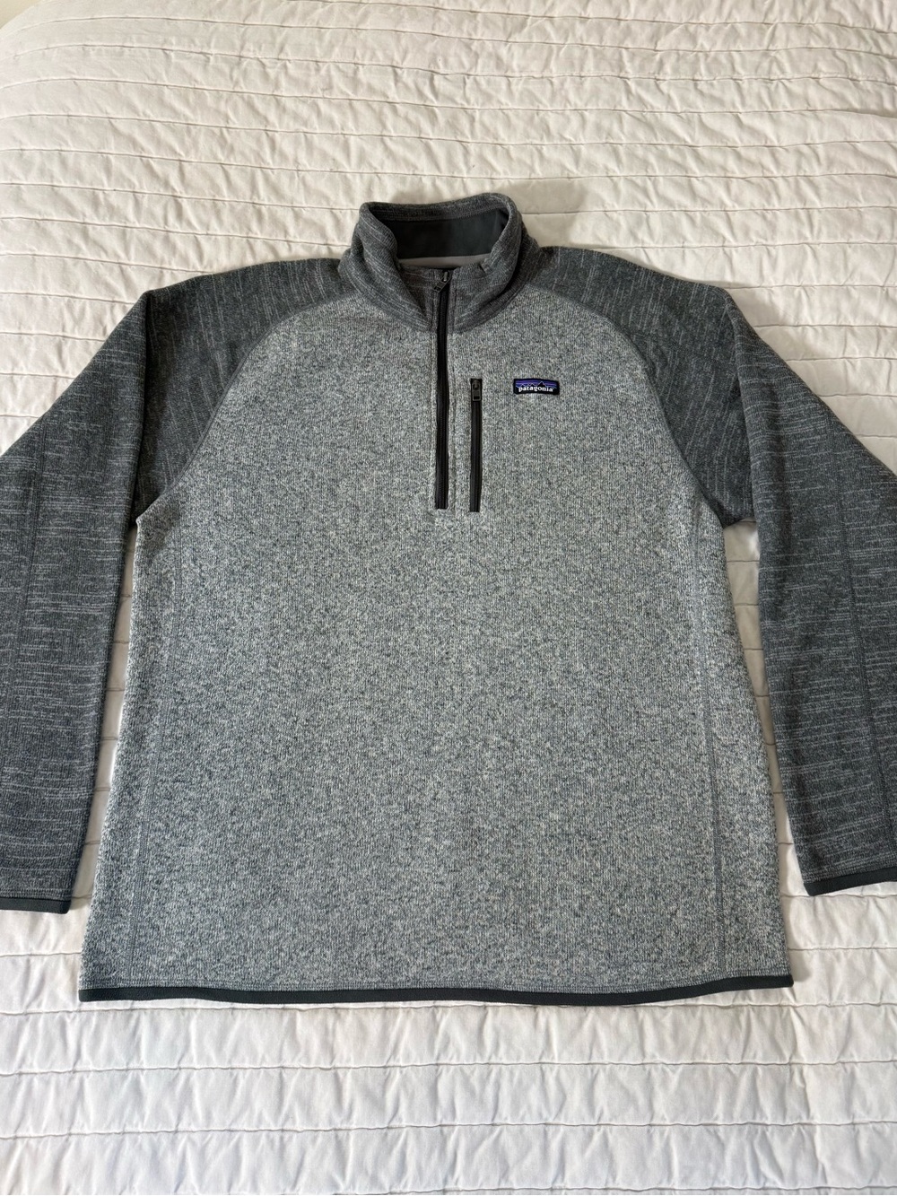Patagonia Men's Two Toned Gray Better Sweater 1/4 Zip Pullover — Size XL